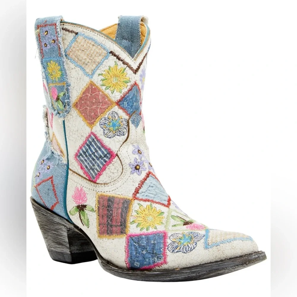 NIB Old Gringo Heirloom Yippee Ki Yay Patchwork & Leather Cowboy Boots Sz 7.5/8 - Picture 10 of 13